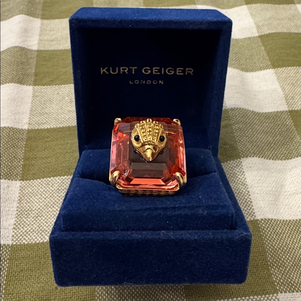 Kurt Geiger Eagle Head Crystal Cocktail Ring